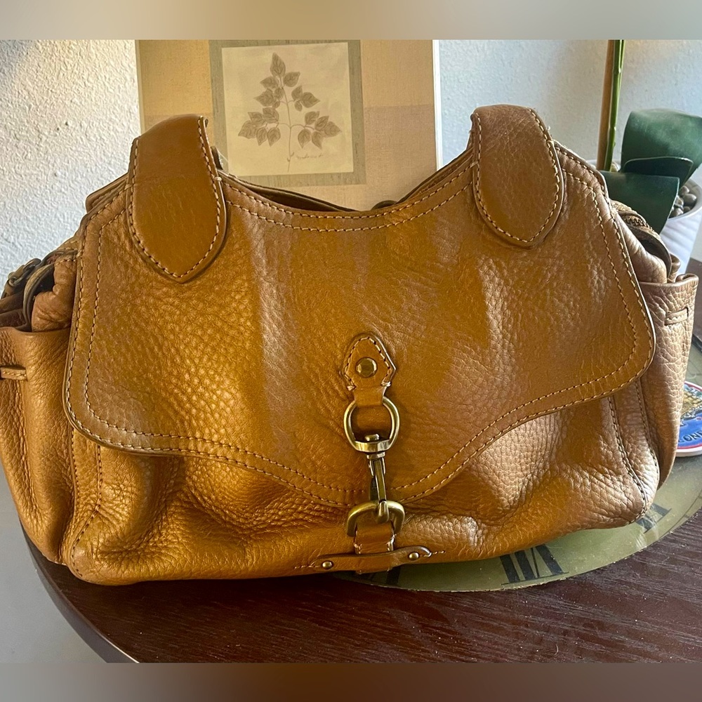 Cole Haan pebble leather gold bag